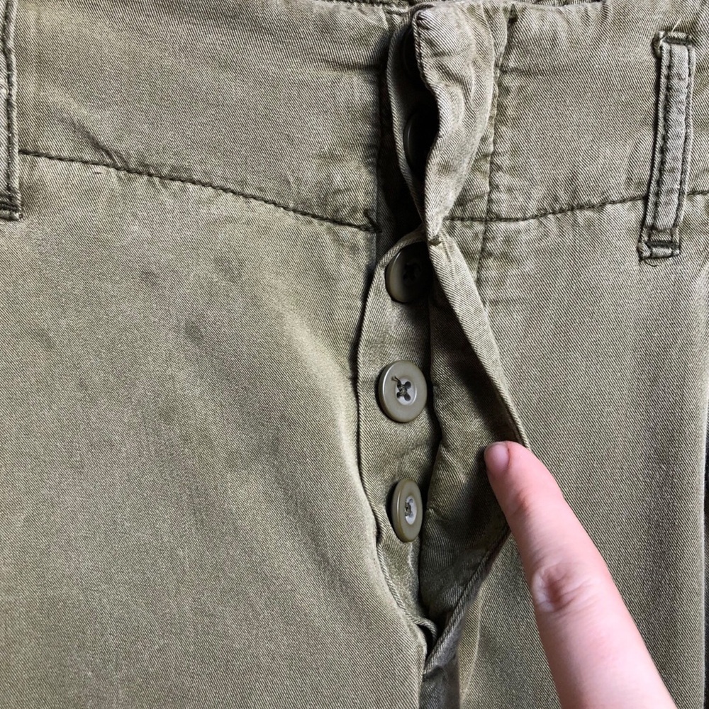 Free People Summers Over Cargo Pants Army Green Crop Jogger Women’s Size 6 - Picture 11 of 16